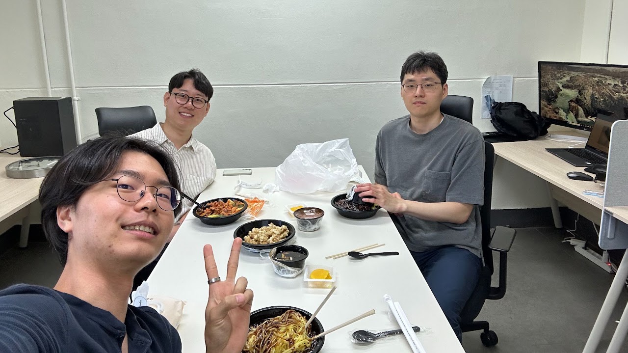 We had lunch at our new lab after moving in
